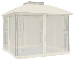 vidaXL Κιόσκι με Διπλούς Τοίχους/Δίχτυ Κρεμ 2,94x2,94 μ. από Ατσάλι