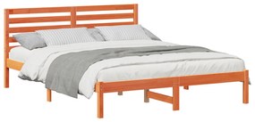 vidaXL Σκελετός Κρεβατιού Καφέ κεριού 150 x 200 cm Μασίφ ξύλο πεύκου