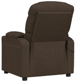 vidaXL Πολυθρόνα Μασάζ Σκούρο Καφέ Υφασμάτινη