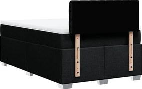 vidaXL Κρεβάτι Boxspring με Στρώμα Μαύρο 120x200 εκ. Υφασμάτινο