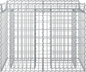 vidaXL Ανασηκωμένο κρεβάτι gabion Ασημί