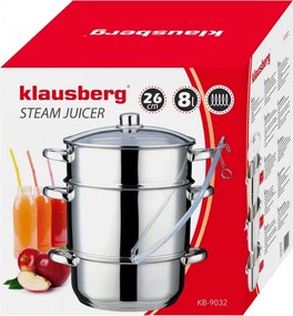 Αποχυμωτής Klausberg KB 9032, 28 εκ., 8 λίτρα, 4 μέρη, επαγωγή, ανοξείδωτο