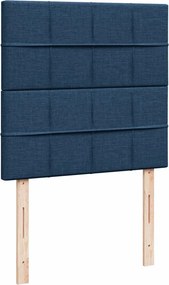 vidaXL Κρεβάτι Boxspring με Στρώμα Μπλε 90x190 εκ.Υφασμάτινο