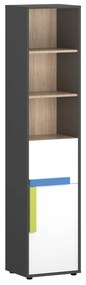 Ραφιέρα Alex 44x36x194εκ Γραφίτης-Λευκό-Σονόμα TO-ALEXSH1D