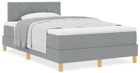 vidaXL Κρεβάτι box spring με στρώμα Ανοιχτό γκρι 120 x 200 cm ύφασμα