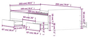 Πλαίσιο Κρεβατιού με Κεφαλάρι/Ποδαρικό Γκρι Sonoma 100x200 εκ. - Γκρι