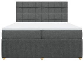 ΚΡΕΒΑΤΙ BOXSPRING ΜΕ ΣΤΡΩΜΑ ΣΚΟΥΡΟ ΓΚΡΙ 200X200 ΕΚ. ΥΦΑΣΜΑΤΙΝΟ 3294464