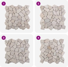 vidaXL Πλακίδια Μωσαϊκού Κρεμ 30 x 30 cm Μάρμαρο