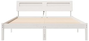 vidaXL Σκελετός Κρεβατιού Λευκό 160 x 200 cm Μασίφ ξύλο πεύκου