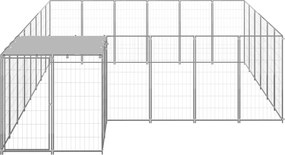 vidaXL Σπιτάκι Σκύλου Ασημί 12,1 μ² Ατσάλινο