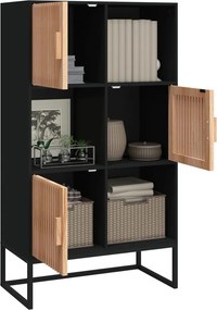 vidaXL Ντουλάπι Μαύρο 70 x 35 x 125 εκ. από Επεξεργασμένο Ξύλο