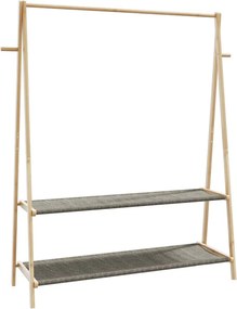 vidaXL Κρεμάστρα Ρούχων με Ράφια 132x45,5x150,5 εκ. Μπαμπού