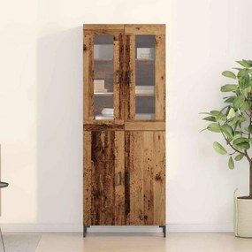 vidaXL Highboard 2 pcs Παλαιό ξύλο 69,5 x 34 x 180 εκ.