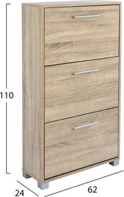 ΠΑΠΟΥΤΣΟΘΗΚΗ ΜΕΛΑΜΙΝΗΣ DAVINA HM2221.02 SONAMA 3ΘΕΣΕΩΝ 62Χ24Χ110Υεκ.