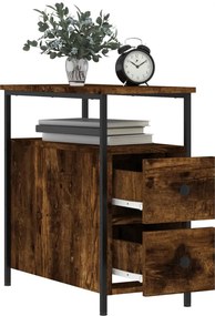 vidaXL Κομοδίνα 2 τεμ. Καπνιστή Δρυς 30 x 60 x 60 εκ. Επεξεργ. Ξύλο