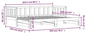 Καναπές Κρεβάτι Συρόμενος Λευκός 80 x 200 εκ. Μασίφ Ξύλο Πεύκου - Λευκό