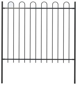 vidaXL Φράχτης Κήπου με Κορυφή από Ατσάλι 181 x 150 εκ. Μαύρος