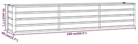 Ζαρντινιέρα Σκουριασμένο 240x40x45 εκ. Ατσάλι Σκληρυθέν Αέρα - Καφέ