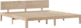 vidaXL Bed Frame 2 τμχ. Φυσικό 200 x 200 cm Solid pine wood, Plywood