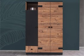 Stewehome Τρίφυλλη Ξύλινη Ντουλάπα Ρούχων 131x53x190 cm