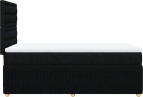 vidaXL Κρεβάτι Boxspring με Στρώμα Μαύρο 80 x 200 εκ. Υφασμάτινο