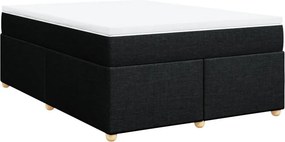 vidaXL Κρεβάτι Boxspring με Στρώμα Μαύρο 140x200 εκ. Υφασμάτινο