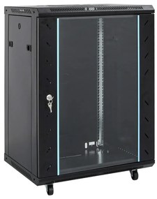 VidaXL Καμπίνα Δικτύου 15U 19" IP20 Μαύρη 60x45x86 εκ.