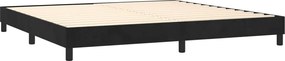 vidaXL Κρεβάτι Boxspring με Στρώμα Μαύρο 200x200 εκ. Βελούδινο