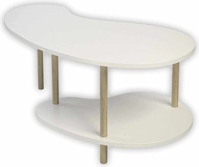 Τραπεζάκι Σαλονιού Λευκό / Δρυς LOBE 100x48x43
