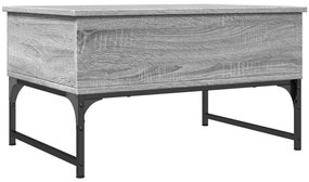 vidaXL Τραπεζάκι Σαλονιού Γκρι Sonoma 70x50x40 εκ. Επεξ. Ξύλο/Μέταλλο