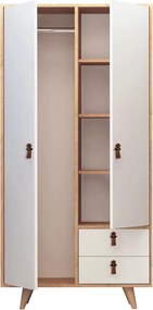 Διφυλλη Ντουλαπα Δρυς/Λευκο MUSSO 52x135x192