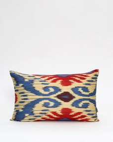 Διακοσμητική Μαξιλαροθήκη Αργαλειού Boho Ikat 35x60cm Μπλε