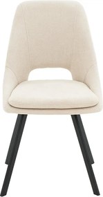 Καρέκλα Initiate pakoworld ύφασμα cream-πόδι μαύρο