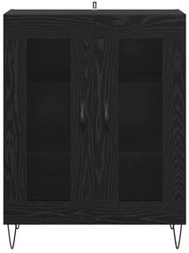 vidaXL Πλαϊνό γραφείο Μαύρη Οξυά 69,5 x 34 x 90 εκ. Επεξεργασμένο ξύλο