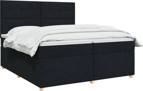 vidaXL Κρεβάτι box spring με στρώμα Μαύρο 200 x 200 cm Ύφασμα