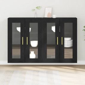 vidaXL Τοίχου Ντουλάπες 2 τεμ Μαύρη Δρυς 69,5x34x90 εκ Επεξεργασμένο Ξύλο