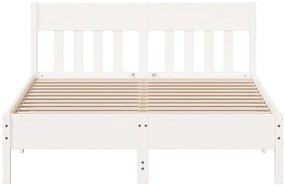 vidaXL Σκελετός Κρεβ. Χωρίς Στρώμα Λευκό 140x190 εκ Μασίφ Πεύκο