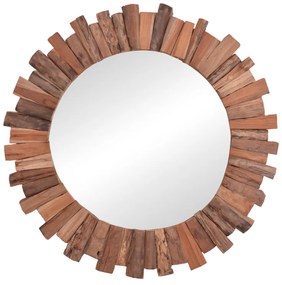 Καθρέπτης Rounder teak ξύλο σε φυσική απόχρωση Φ100x5εκ Υλικό: TEAK WOOD 338-000009