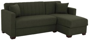 Καναπές Κρεβάτι Ghufran Γωνία Αναστρέψιμη Dark Olive 200x133x77Yεκ.