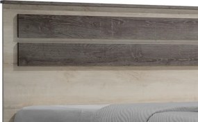Κρεβάτι διπλό OLYMPUS pakoworld σε χρώμα castilo oak 140x200εκ