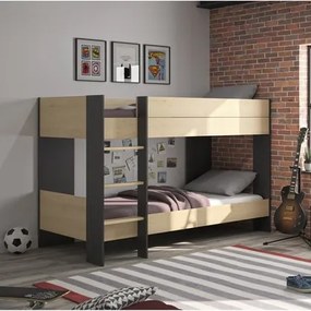 Epiplo World  Duplex κουκέτα με 2 μονά κρεβάτια 107x205x136εκ. Natural Chestnut/Black BEST-1535333