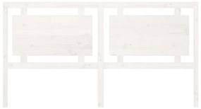 vidaXL Κεφαλάρι Κρεβατιού Λευκό 185,5x4x100 εκ. Μασίφ Ξύλο Πεύκου