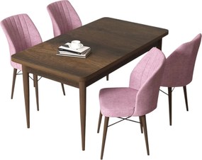 Dining Table &amp; Chairs Set (5 Pieces) Arp - Baroque, Pink Baroque
Pink