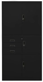 vidaXL Ντουλάπα Γραφείου Μαύρη 90 x 40 x 180 εκ. Ατσάλινη