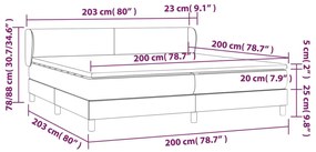 vidaXL Κρεβάτι Boxspring με Στρώμα Σκούρο Καφέ 200x200 εκ. Υφασμάτινο