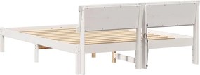 vidaXL Σκελετός Κρεβατιού Λευκό 150 x 200 cm Στερεά ξυλεία πεύκου