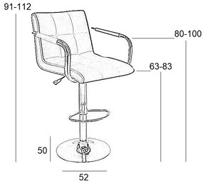 ΣΚΑΜΠΟ ΜΕΤΑΛΛΙΚΟ ΜΑΥΡΟ BAR/54 52X51X63-83/90-110εκ. (Σετ 2 ΤΕΜ)