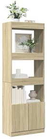 Ντουλάπι Sonoma Δρυς 63x33x180 εκ. από Επεξεργασμένο Ξύλο - Καφέ