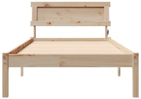 vidaXL Σκελετός Κρεβατιού Καφέ 90 x 190 cm Στερεά ξυλεία πεύκου
