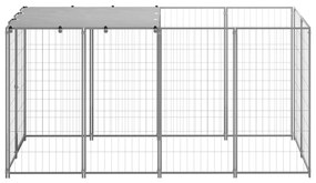 vidaXL Σπιτάκι Σκύλου Ασημί 2,42 m² Ατσάλινο